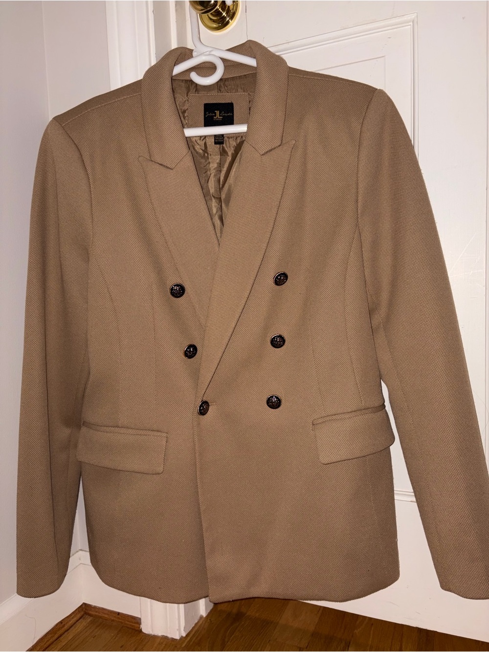 Jules & Leopold Double-Breasted Tan Blazer